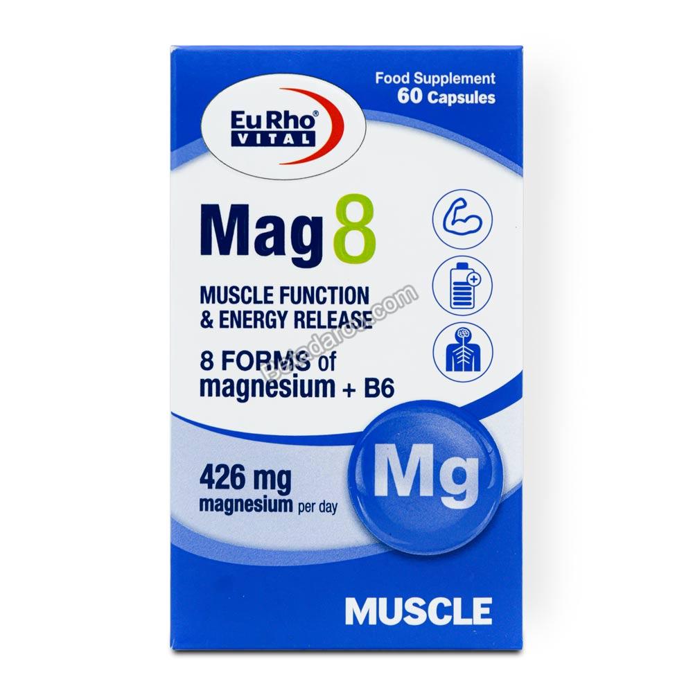 کپسول منیزیم مگ 8 یوروویتال60 عددی
