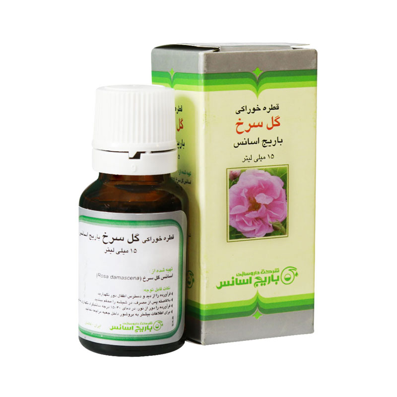 قطره خوراکی گل سرخ باریج اسانس ۱۵ میلی لیتر